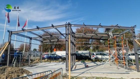 مستودع هيكل فولاذي معدني بالوقود الساخن مع حمالة فولاذية واحدة / مزدوجة / متعددة المنحدرات والزاوية للتخزين الدائم